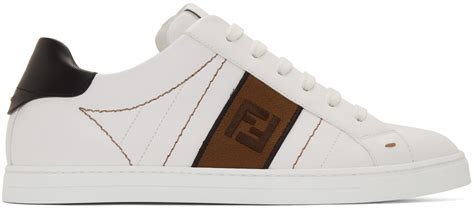 white forever fendi sneakers|fendi white leather sneakers.